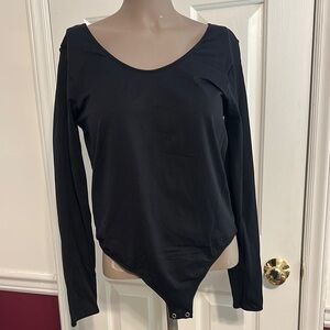 Sofia by Sofia Vergara Black Fitted Bodysuit with Full Sleeves